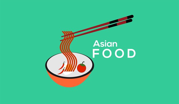 Diseño de alimentos asiáticos con gradiente minimalista