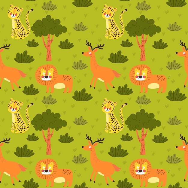 Diseño de animales infantiles dibujados a mano