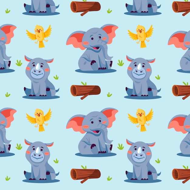 Vector gratuito diseño de animales infantiles dibujados a mano