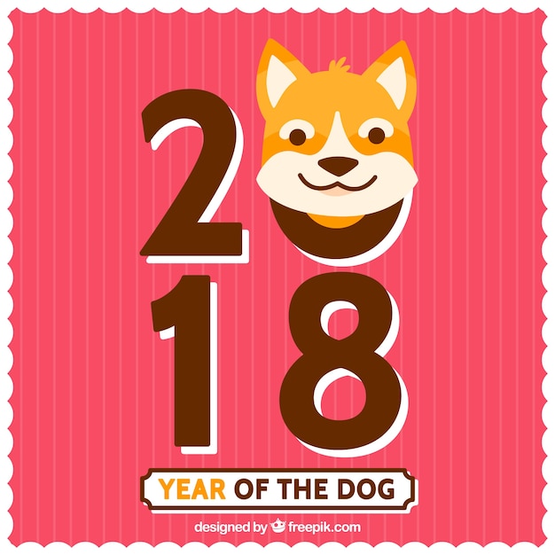 Vector gratuito diseño para año nuevo chino con perro sonriente