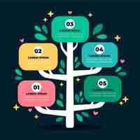 Vector gratuito diseño de árbol de infografía