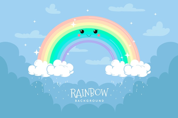 Vector gratuito diseño del arco iris dibujado a mano