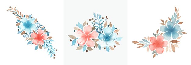 Vector gratuito diseño de arte floral acuarela hecho a mano