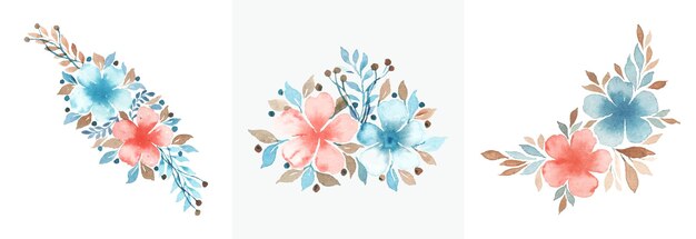 Diseño de arte floral acuarela hecho a mano