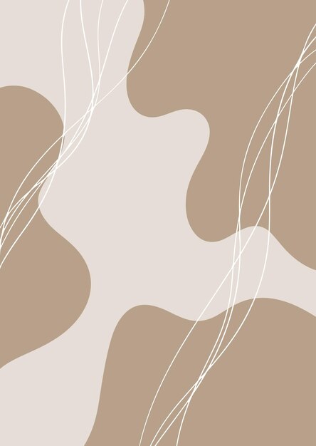 Diseño de arte mural abstracto mínimo en colores neutrales