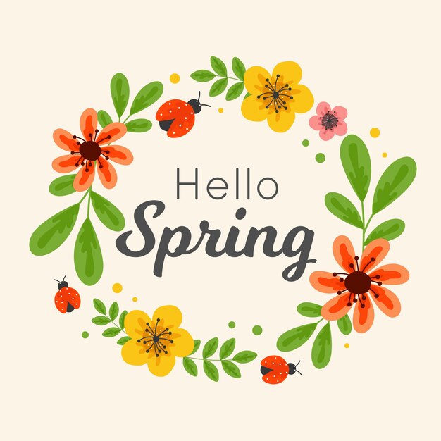 Diseño artístico de hello spring