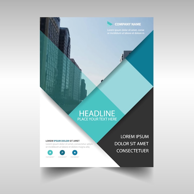 Vector gratuito diseño azul claro creativo de folleto de negocios