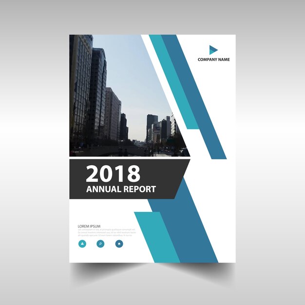 Diseño azul corporativo de reporte anual