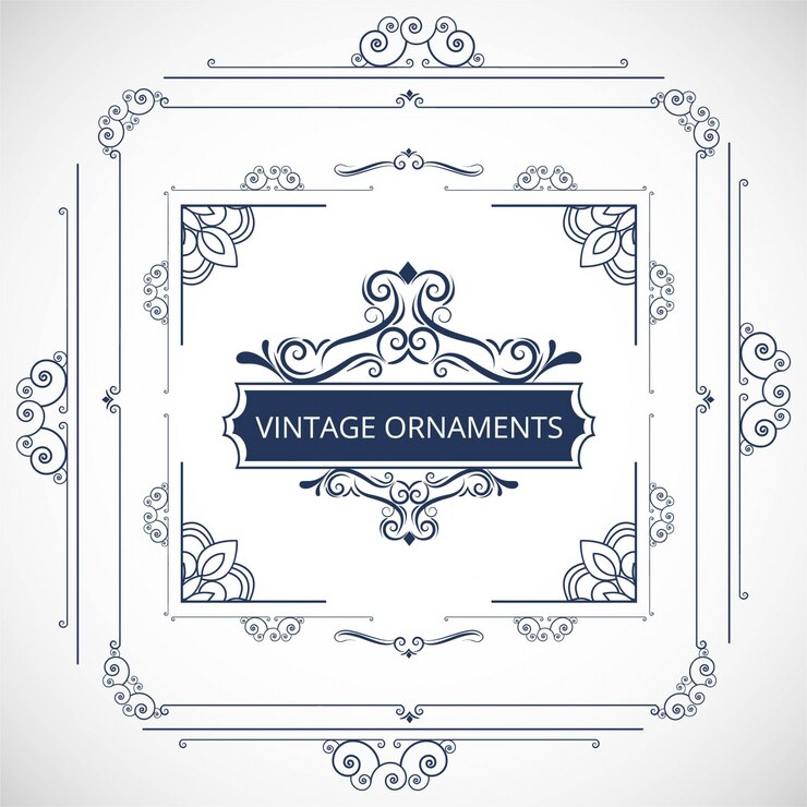 Vector gratuito diseño azul ornamental de marco
