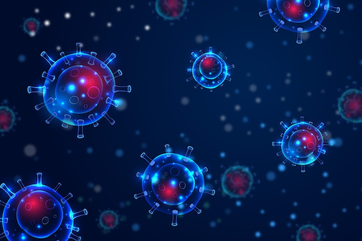 Vector gratuito diseño de bacterias coronavirus