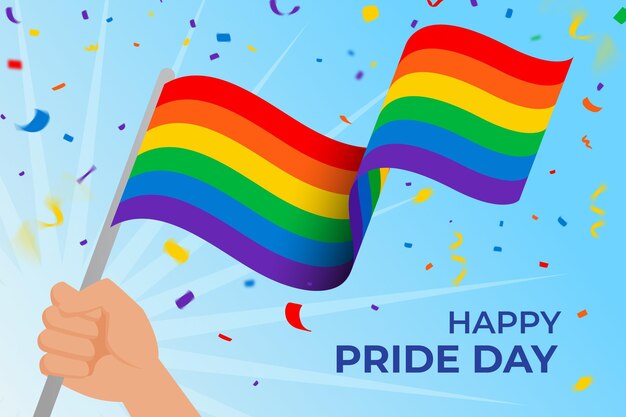 Diseño de la bandera del arco iris del día del orgullo