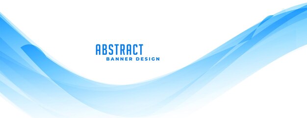 diseño de bandera azul de línea ondulada y fluida abstracta