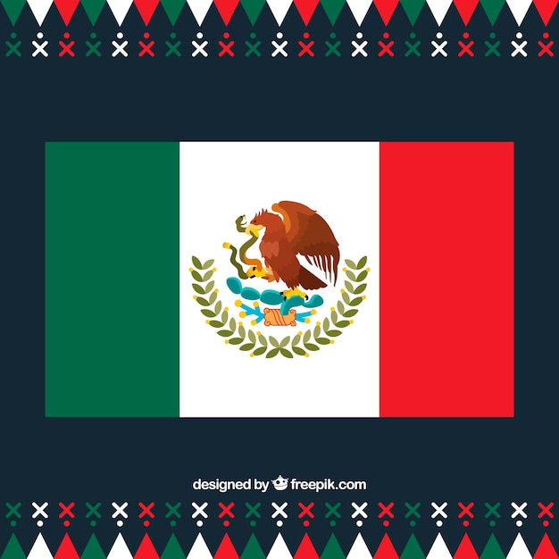 Vector gratuito diseño de bandera de mexico