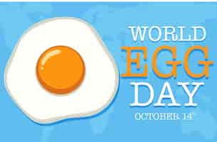 Vector gratuito diseño de banner del 14 de octubre del día mundial del huevo