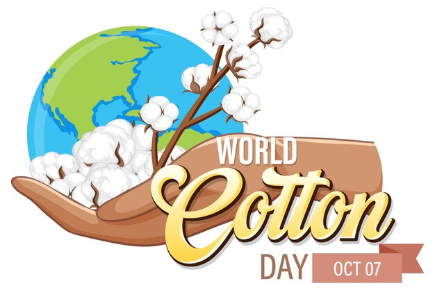 Diseño de banner del 7 de octubre del Día Mundial del Algodón