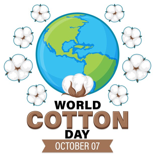 Diseño de banner del 7 de octubre del Día Mundial del Algodón