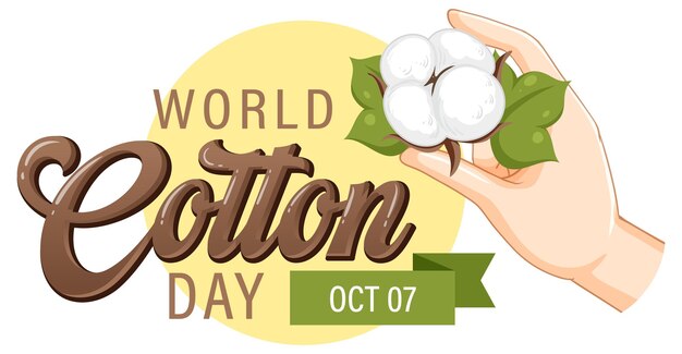 Diseño de banner del 7 de octubre del Día Mundial del Algodón