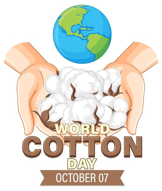 Diseño de banner del 7 de octubre del Día Mundial del Algodón