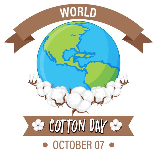 Diseño de banner del 7 de octubre del Día Mundial del Algodón