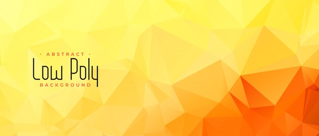 Diseño de banner abstracto amarillo naranja color low poly