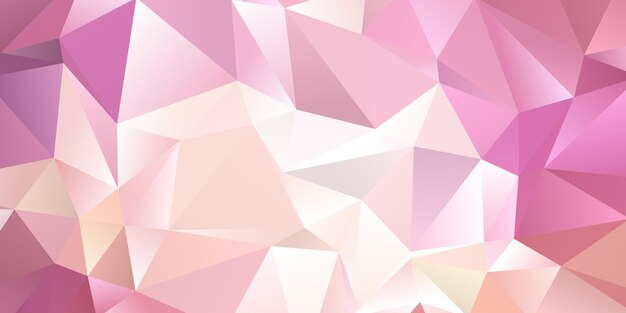 Diseño de banner abstracto de baja poli en colores rosa pastel