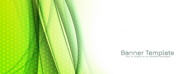 Diseño de banner abstracto elegante ola verde