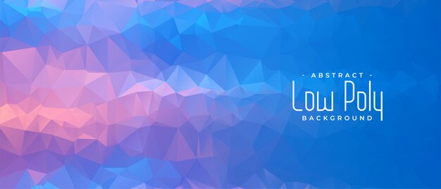 Diseño de banner abstracto geométrico azul bajo poli