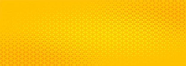 Diseño de banner abstracto de semitono triángulo amarillo brillante