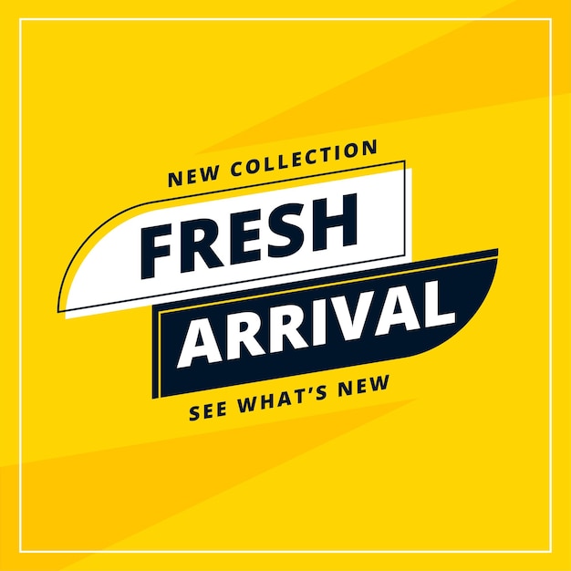 Diseño de banner amarillo de llegada de nueva colección fresca
