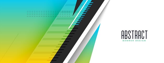 Diseño de banner ancho de estilo deportivo geométrico moderno de memphis