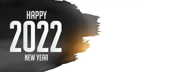 Diseño de banner de año nuevo de estilo acuarela abstracta 2022