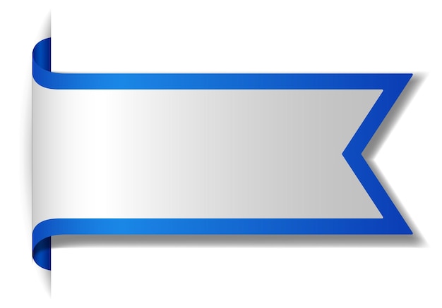 Diseño de banner azul sobre fondo blanco.