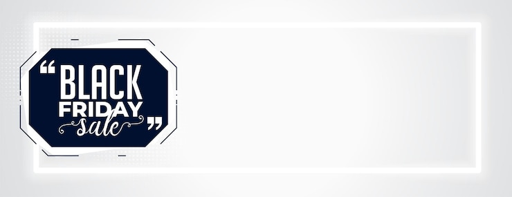 Vector gratuito diseño de banner blanco de viernes negro de estilo simple