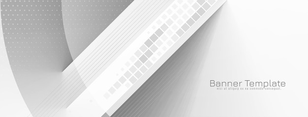 Vector gratuito diseño de banner brillante de concepto geométrico de color gris moderno