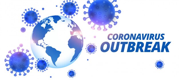 Diseño de banner de brote de pandemia de coronavirus mundial covid-19