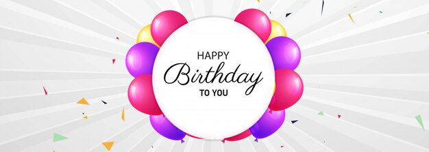 Diseño de banner de celebración de feliz cumpleaños
