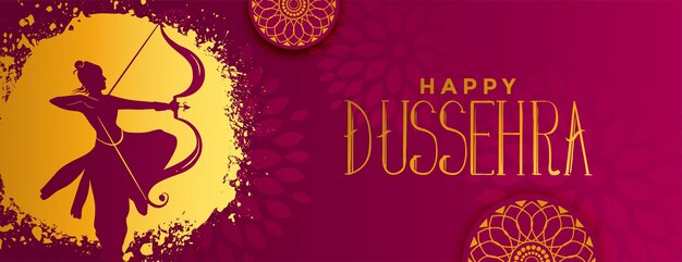 Diseño de banner de celebración feliz dussehra