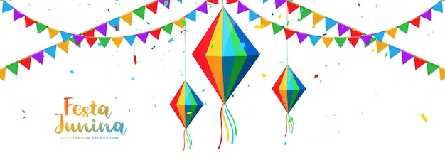 Diseño de banner de celebración de tarjeta festa junina