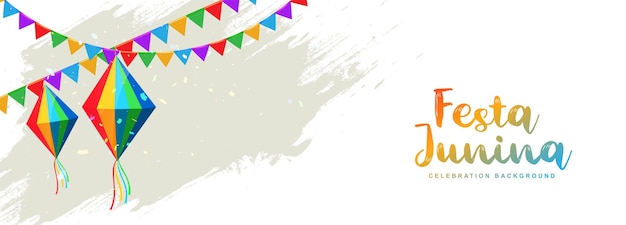 Diseño de banner de celebración de tarjeta festa junina