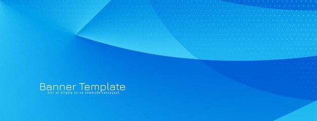 Diseño de banner de color azul de estilo de onda elegante moderno