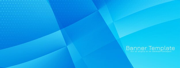 Diseño de banner de color azul de estilo de onda elegante moderno
