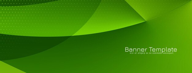 Diseño de banner de color verde de estilo de onda elegante decorativo