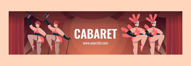 Diseño de banner de contracción de cabaret dibujado a mano
