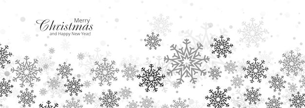 Vector gratuito diseño de banner de copos de nieve decorativos navideños de vacaciones