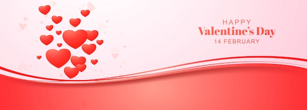 Diseño de banner de corazón festivo de san valentín