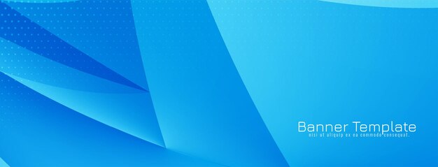 Diseño de banner corporativo de color azul de estilo de onda elegante moderno