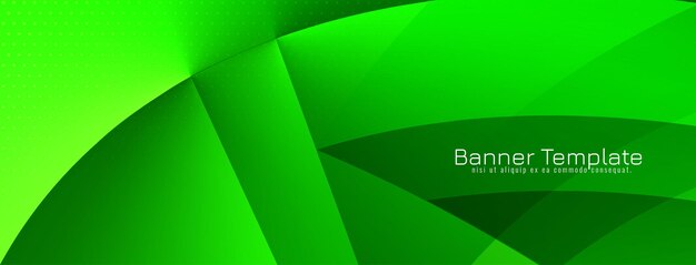 Diseño de banner corporativo verde estilo onda moderna brillante