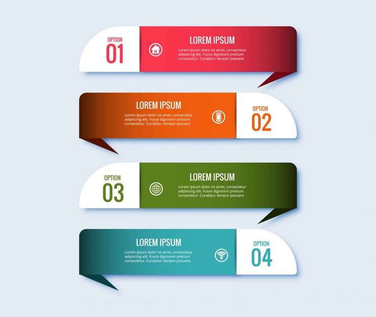 Vector gratuito diseño de banner creativo de concepto de pasos de infografía