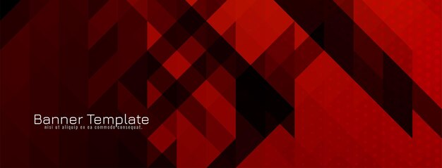 Diseño de banner de cristal de patrón de mosaico triangular de color rojo decorativo