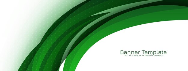 Diseño de banner decorativo con estilo elegante ondulado verde